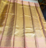 Gold and Pink pure Tissue Kanchipuram Silk saree - PPURE202