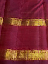 Mustard yellow and maroon Pure Vintage Kanchipuram Silk saree - PPURE206