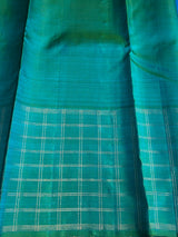 Blue and Aqua Green Pure Vintage Kanchipuram Silk saree - PPURE207