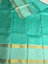 Aqua Blue Pure Vintage Kanchipuram Silk saree - PPURE213
