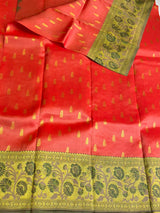 Orange and green organzaKanchipuram Silk saree - PPURE218