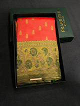 Orange and green organzaKanchipuram Silk saree - PPURE218