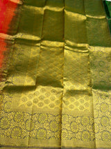 Orange and green organzaKanchipuram Silk saree - PPURE218