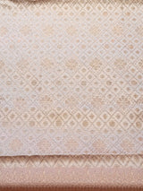 Pastal peach Soft satin brocade Silk Saree - PBRMJ9G