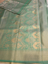Pastal blue Soft satin brocade Silk Saree - PBRMJ9c