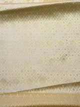 Pastal gold Soft satin brocade Silk Saree - PBRMJ9