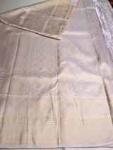 Nude lavender Soft satin brocade Silk Saree - PBRMJ7D