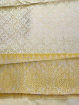 Pastal Yellow Soft satin brocade Silk Saree - PBRMJ7E