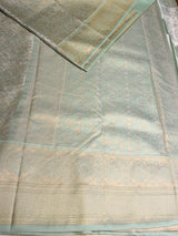 Pastal Green Soft satin brocade Silk Saree - PBRMJ7B