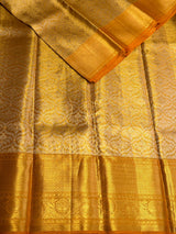 Golden yellow Pure Tissue Kanchipuram Silk saree - PPURE222