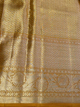 Golden yellow Pure Tissue Kanchipuram Silk saree - PPURE222