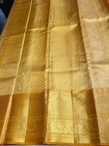 Golden yellow Pure Tissue Kanchipuram Silk saree - PPURE222
