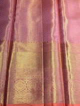 Pinkish Peach Pure Tissue Kanchipuram Silk saree - PPURE223