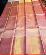 Pinkish Peach Pure Tissue Kanchipuram Silk saree - PPURE223