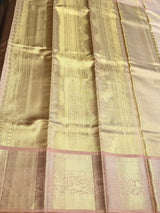 Gold and peach Pure Tissue Kanchipuram Silk saree - PPURE224