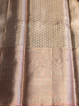 Rose gold Pure tissue Kanchipuram Silk saree - PPURE228