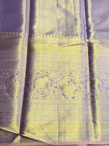 Gold and Lavender Pure tissue Kanchipuram Silk saree - PPURE230