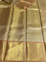 Gold and Peach Pure TissueKanchipuram Silk saree - PPURE248