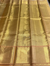 Gold and Peach Pure TissueKanchipuram Silk saree - PPURE248