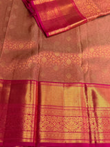Peach and Magenta Pure Kanchipuram Silk saree - PPURE253