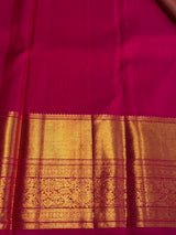 Peach and Magenta Pure Kanchipuram Silk saree - PPURE253