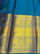 Biolet and Blue Pure Kanchipuram Silk saree - PPURE254