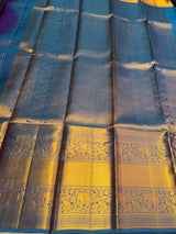 Biolet and Blue Pure Kanchipuram Silk saree - PPURE254