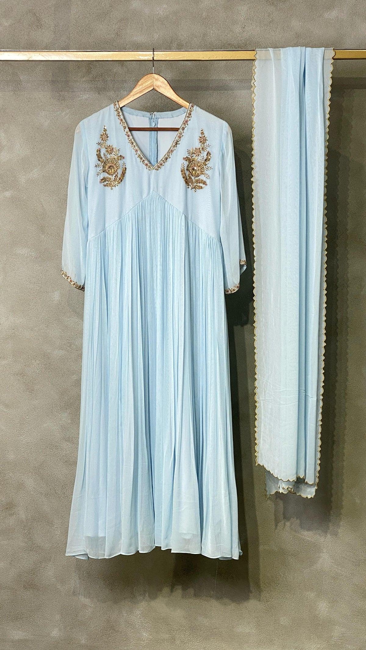 Powder blue Georgette salwar set - SNL15