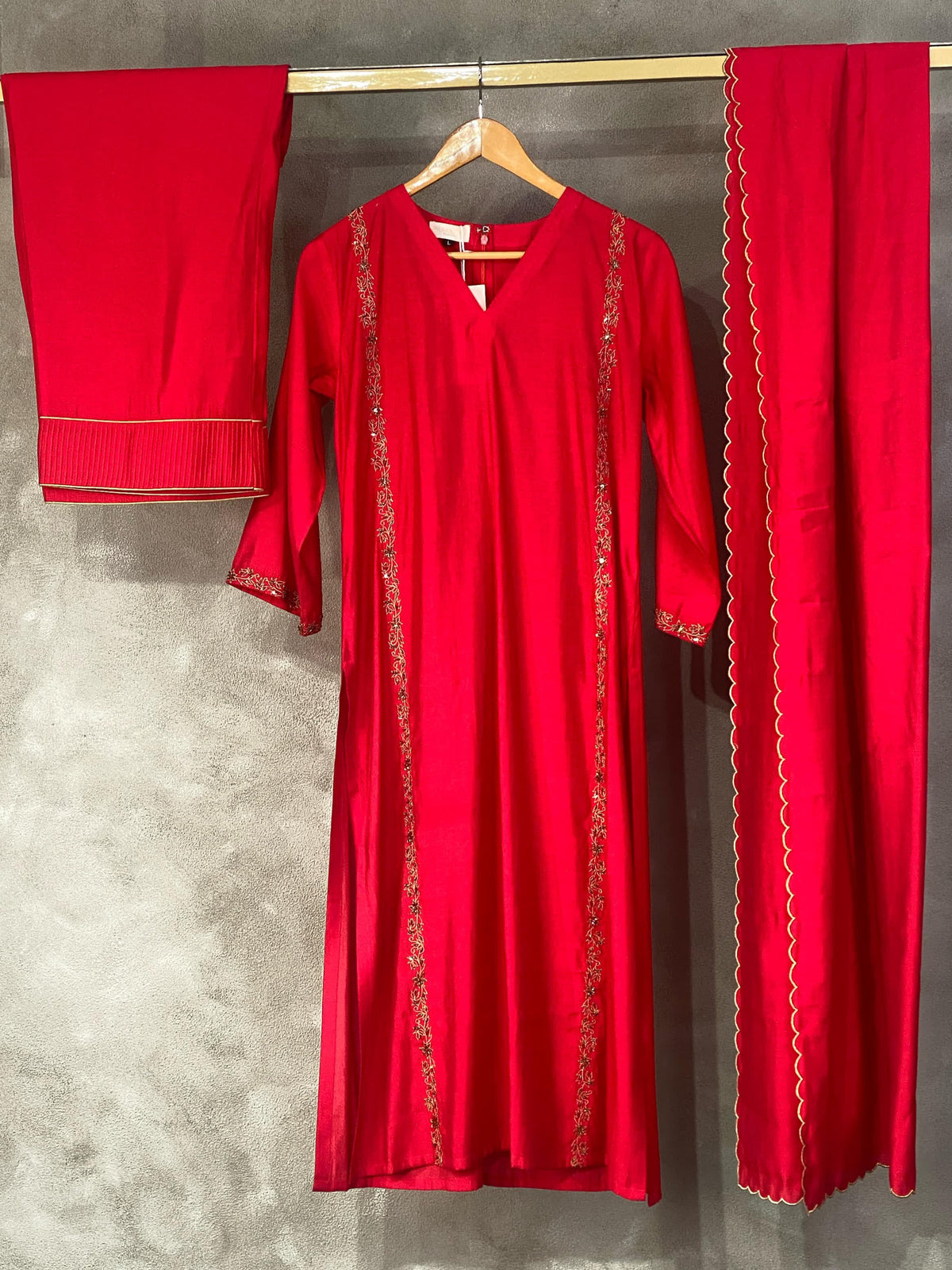Red salwar set - SLN12