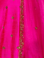 Rani pink semi raw silk lehenga set - PL09