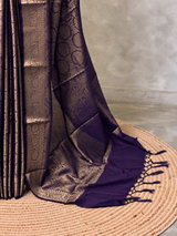 Navy Blue Brocade banarasi saree -MPSB50E