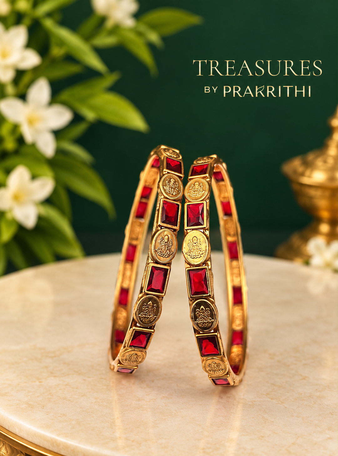 Traditional gold bangle set of 2 bangles- JBN10