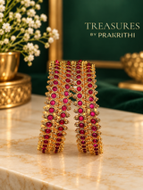 Traditional gold bangle set of 4 bangles- JBN8
