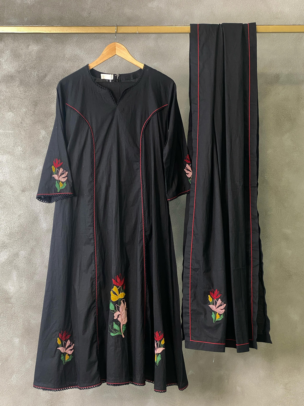 Black cotton salwar set - SLN01