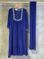 Blue chiffon salwar set - SNL21