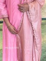 Pastel pink chanderi salwar set -SLN53