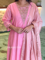 Pastel pink chanderi salwar set -SLN53