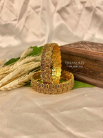 Coin green stone bangle- JB10 (size 2.6)