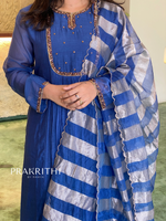 Blue color chanderi salwar set - SLN49