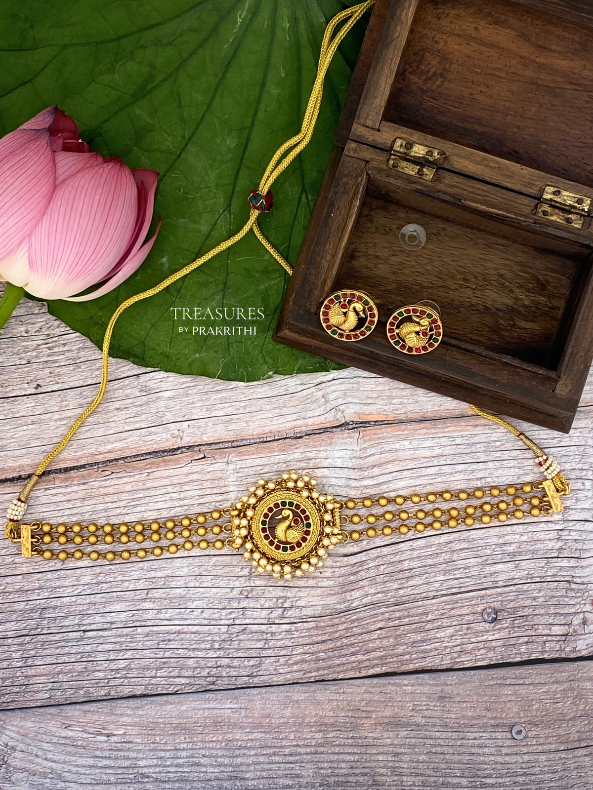 Peacock 3 line choker Necklace - JN9