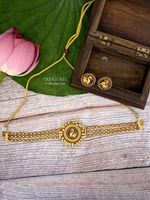 Peacock 3 line choker Necklace - JN9