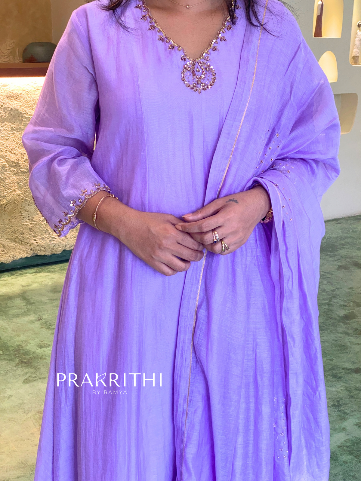 Lavender chanderi salwar set -SLN51