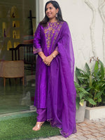 Violet pure raw silk salwar set -SNL27