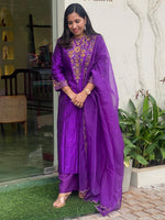 Violet pure raw silk salwar set -SNL27