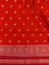 Orange and Dark pink Dola silk saree- PBRSB2J