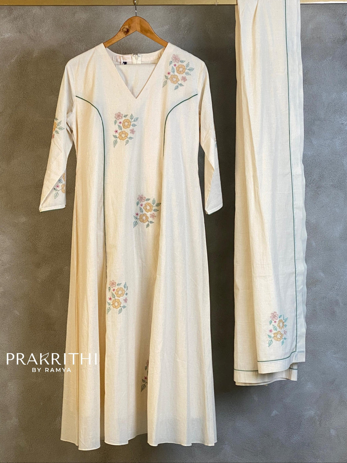 Off-white mul cotton salwar set - SNL29