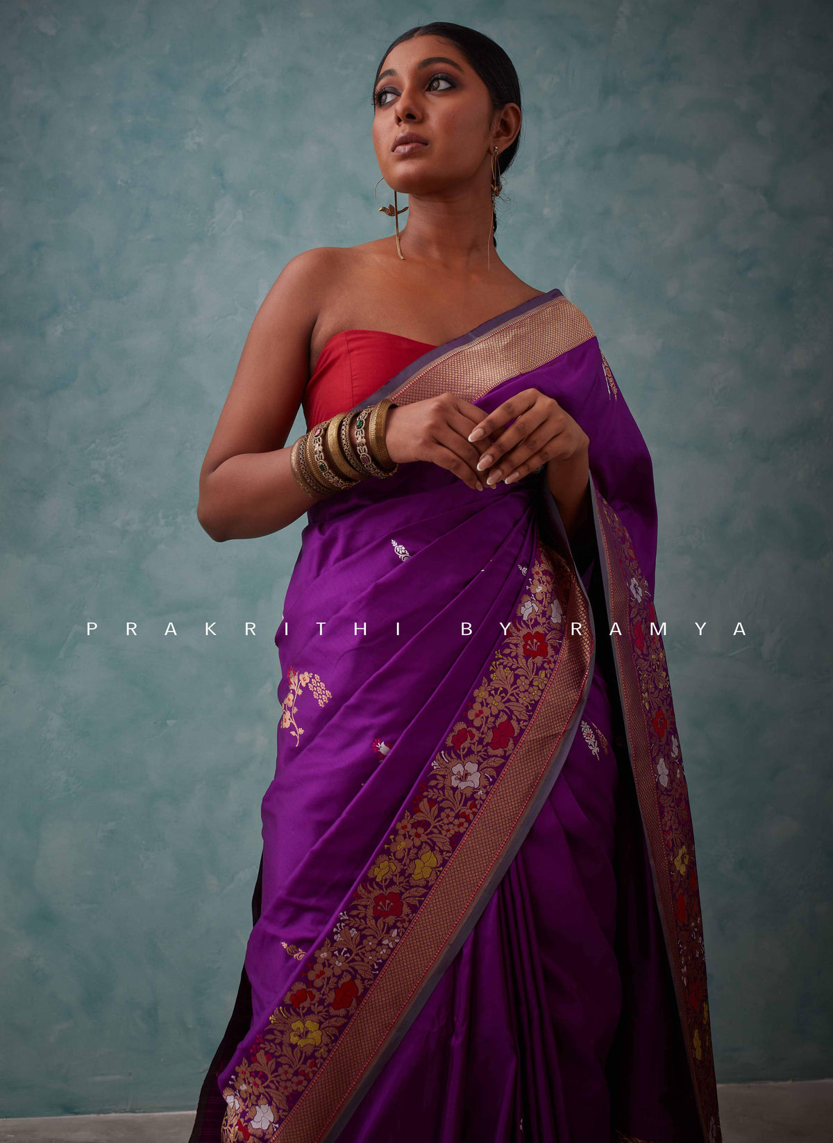 Royal purple banarasi saree - PSB01