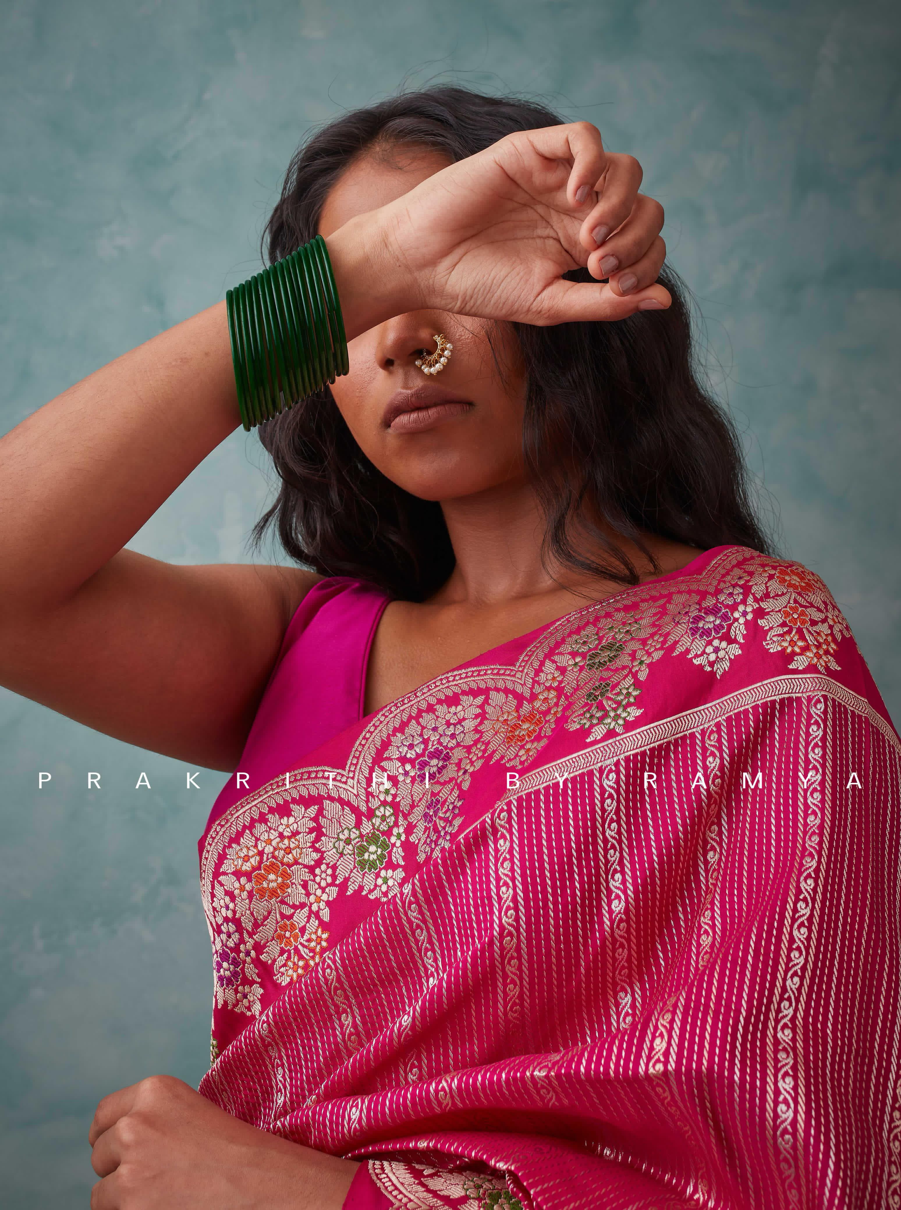 Vibrant Rani Pink Banarasi Saree - PSB02