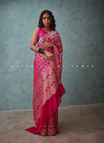 Vibrant Rani Pink Banarasi Saree - PSB02