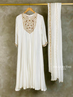 White Anarkali salwar set - SLN40